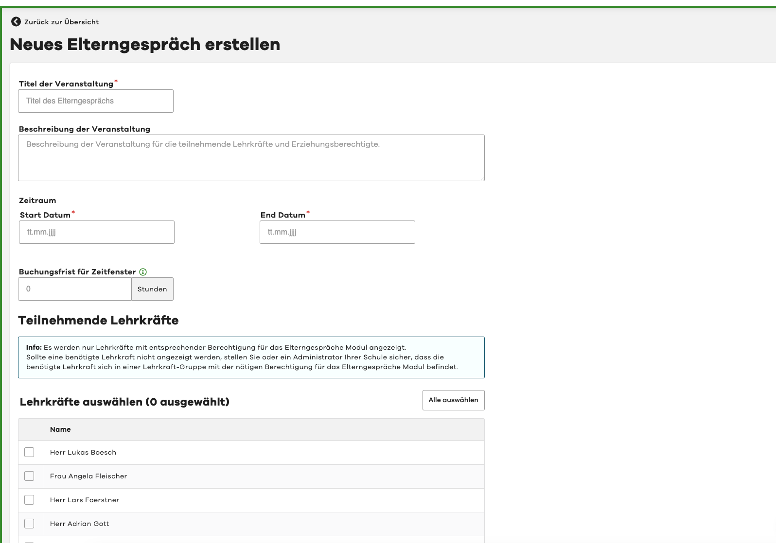 Veranstaltung erstellen