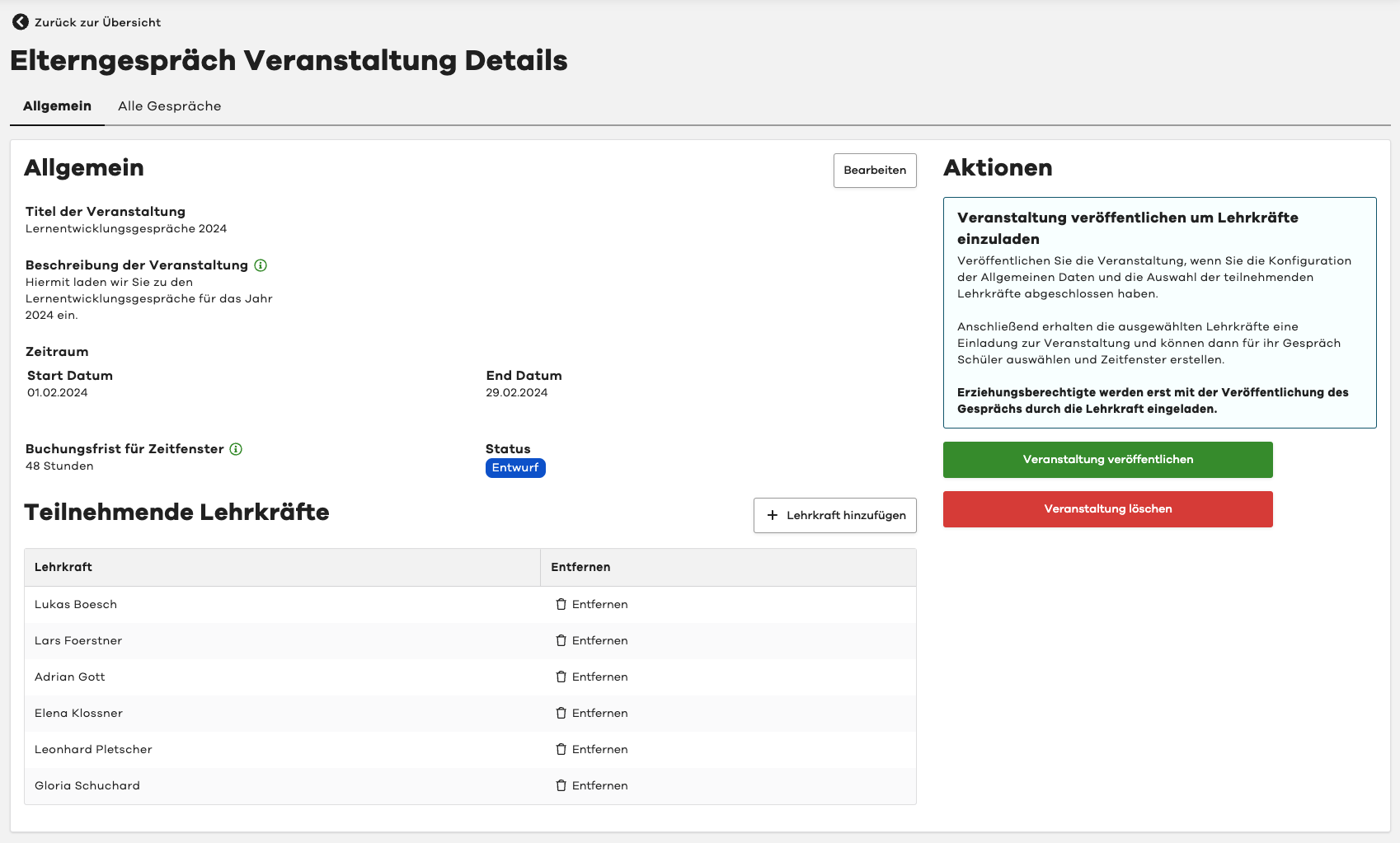 Veranstaltung absagen