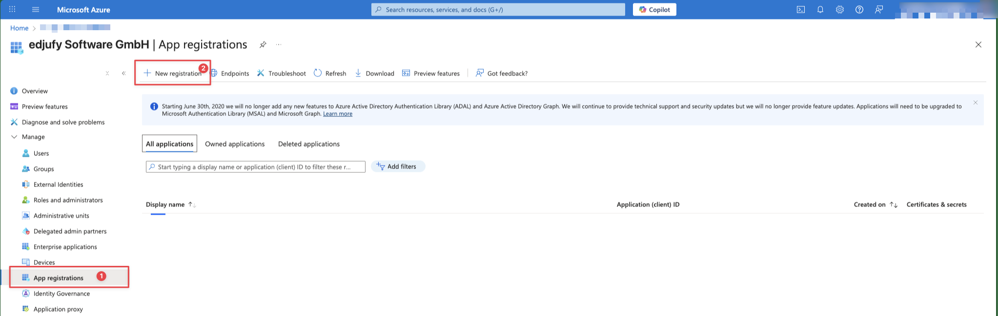 App Registration - Basic Settings