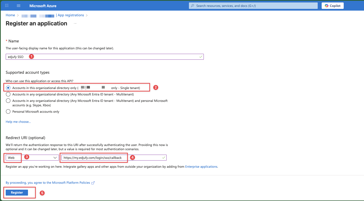 App Registration - Redirect URI