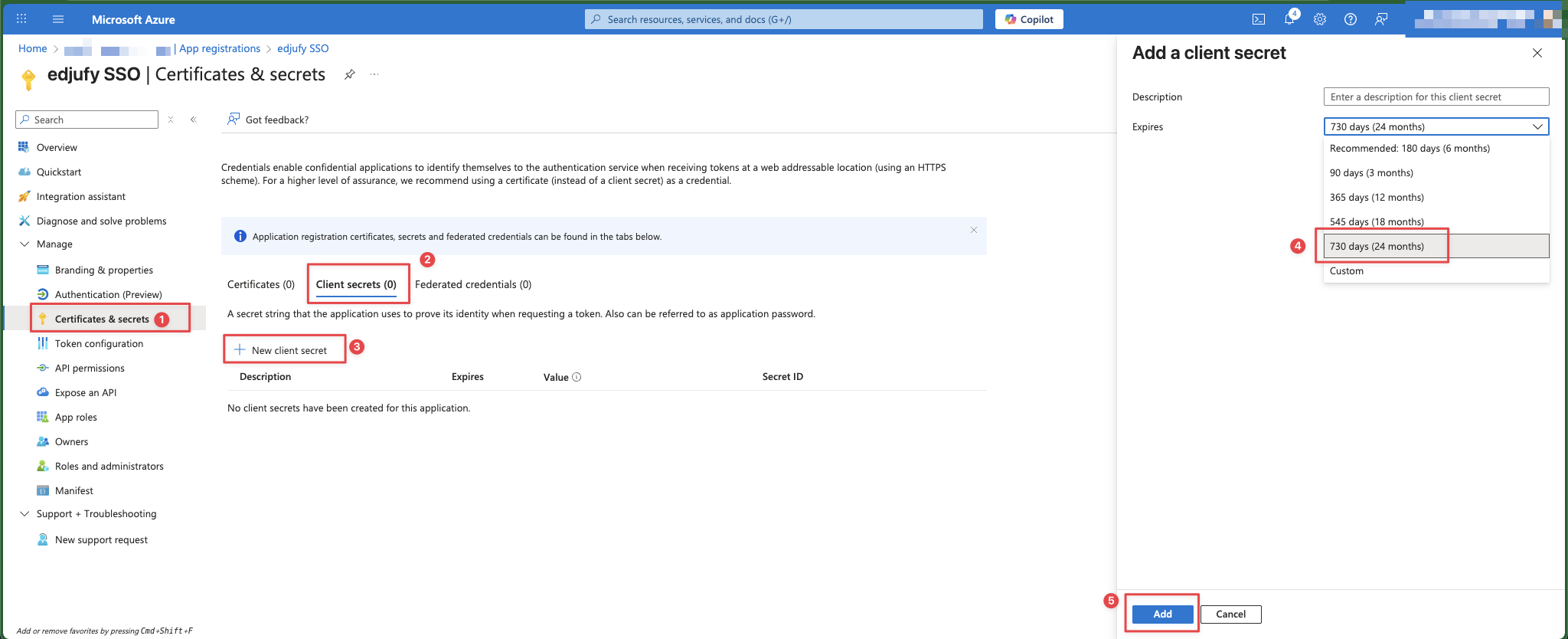Create Client Secret