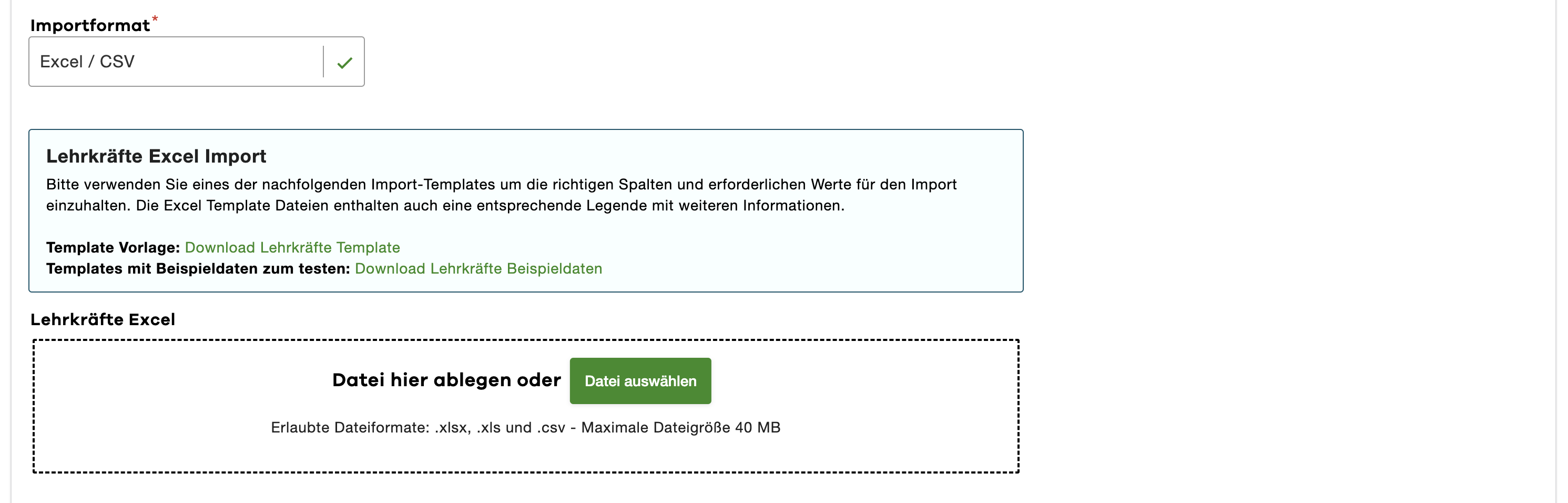 Select Import Format