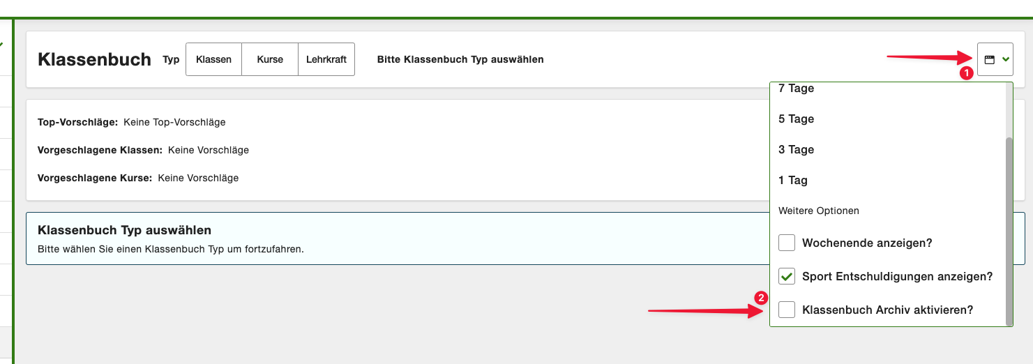 Select Lesson Log Archive in the menu