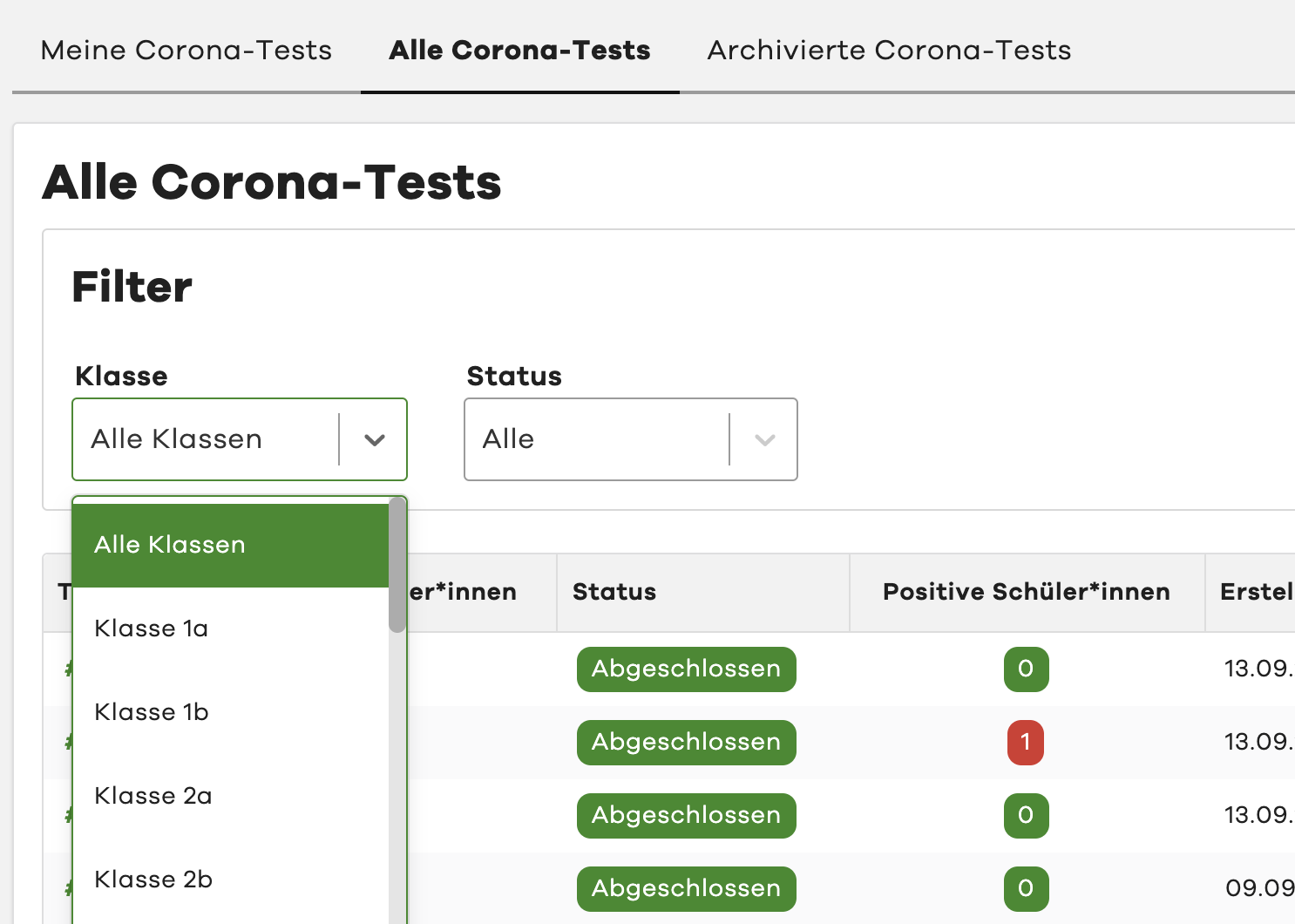 Image of filter options