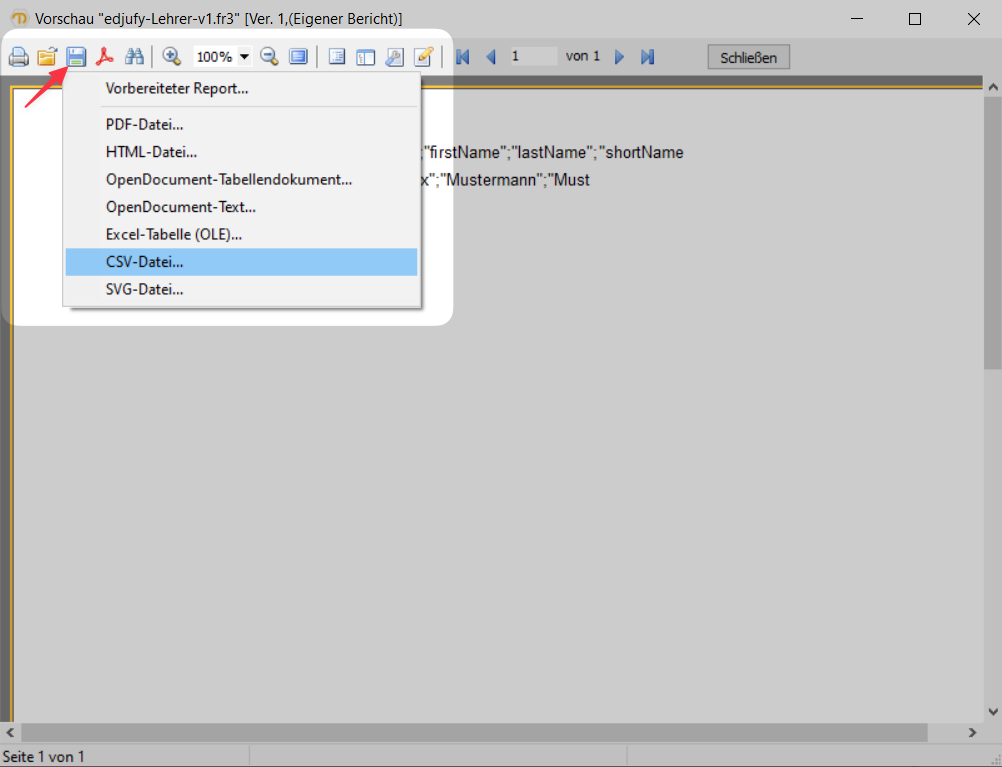 Export Report as CSV